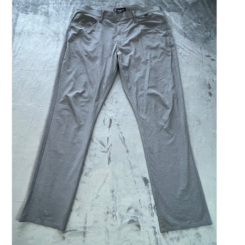 Travis Mathew Mens Golf Pants Size 36 Gray Performance Stretch Casual Chinos